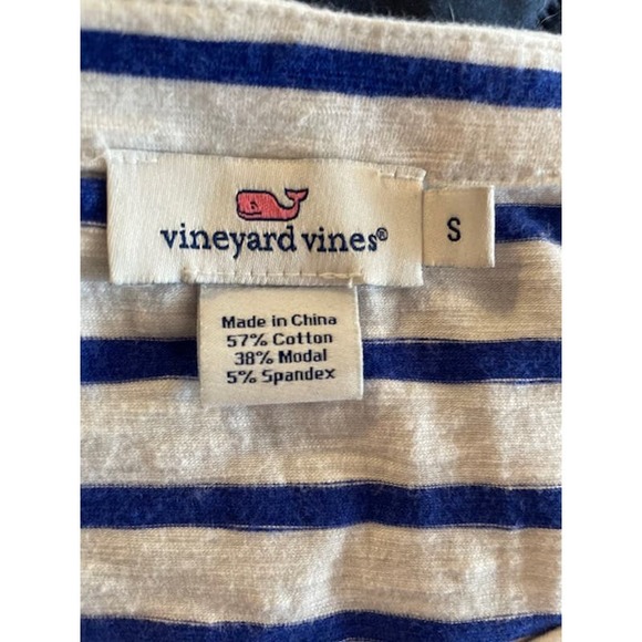Vineyard Vines Size Small‎ Dress White Pink Navy Stripes Knit 3/4 Sleeve - Picture 3 of 3